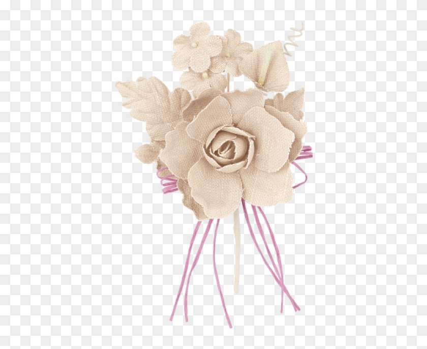 Ramo De Flores Rosa Em Linho - Garden Roses Clipart