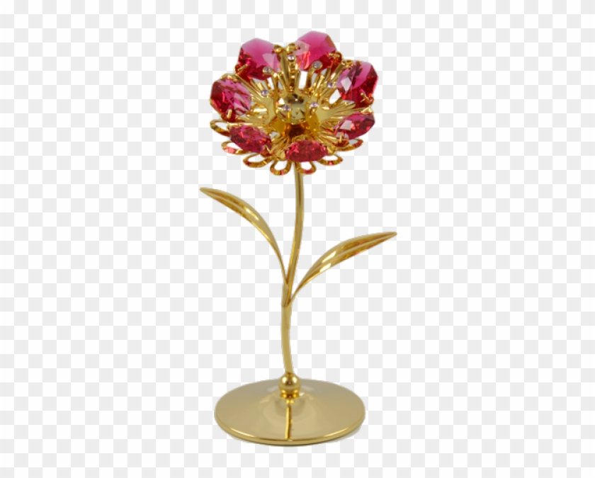 Golden Flower Reddish Stones - Artificial Flower Clipart #3683316
