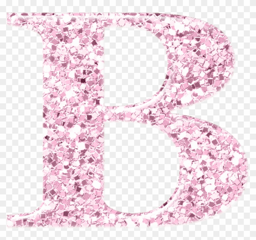 Bling Rosa Pastel - Letter B In Glitter Clipart