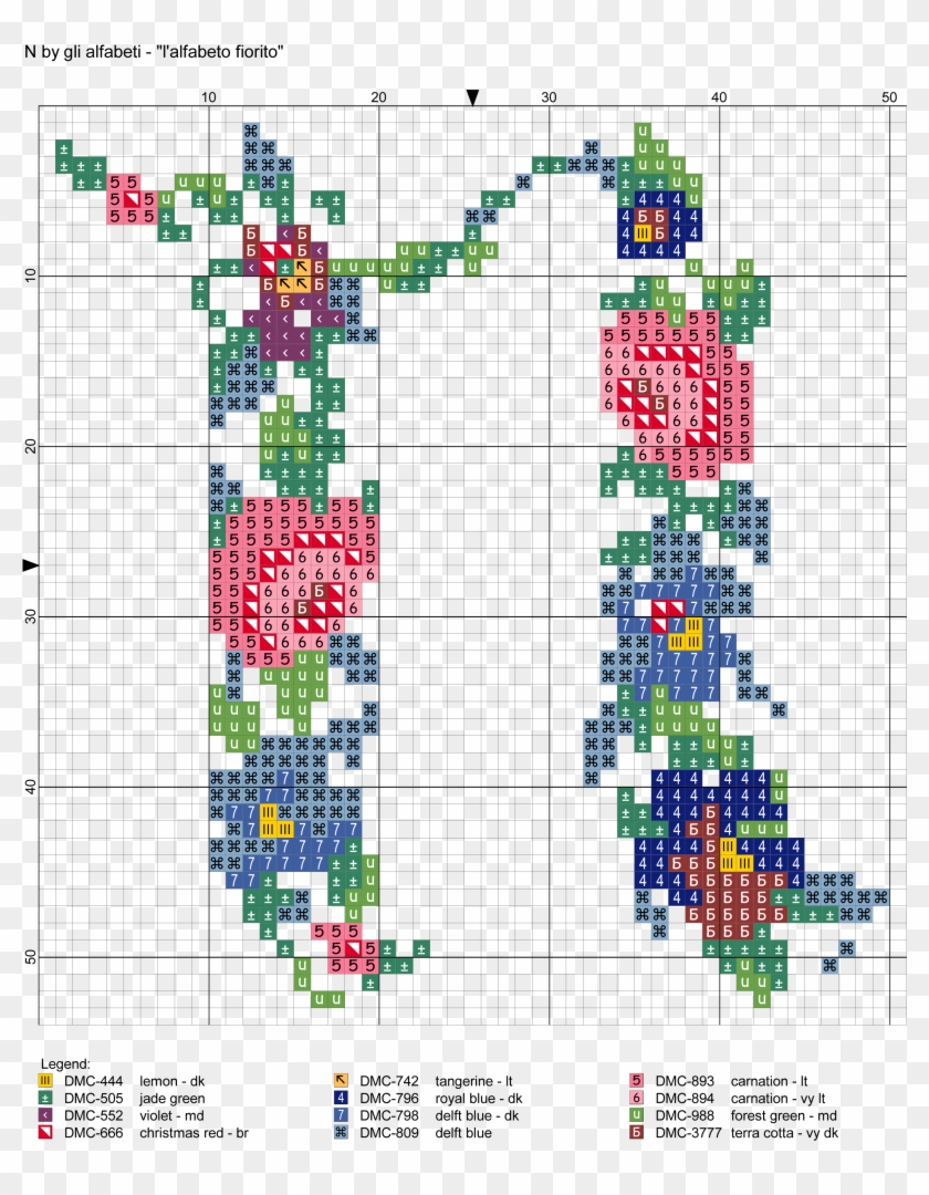 N Monogram Cross Stitch, Cross Stitch Alphabet, Cross - Cross-stitch Clipart #3683754