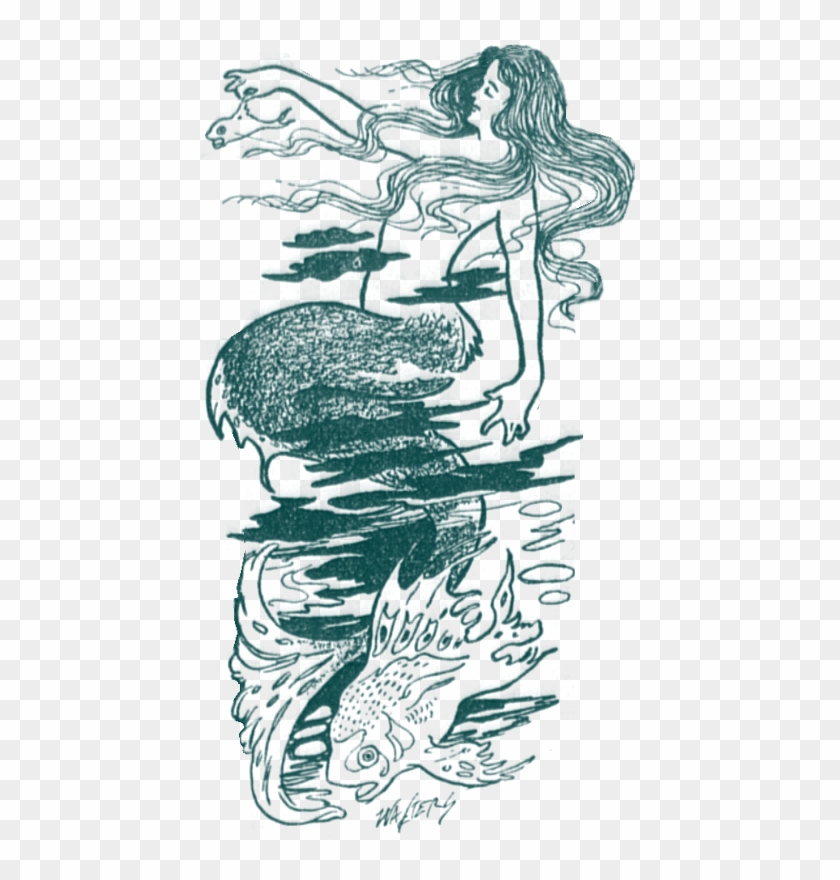 Mermaid Found In The Ocean Deep - Illustration Clipart