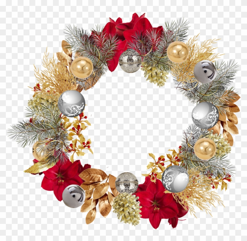 Elaboradas Con Ramas Secas Y Decoradas Con Flores, - De Noël Libre De Droit Clipart