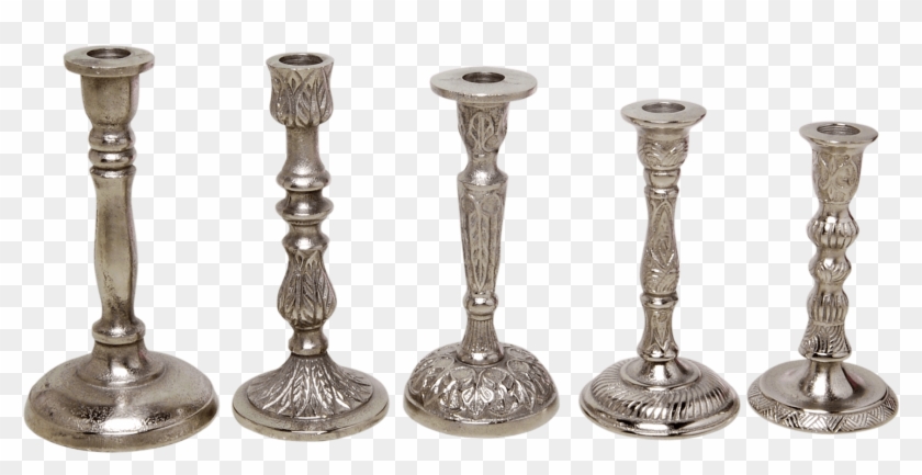 Vintage Silver Candlesticks Quantity - Antique Clipart