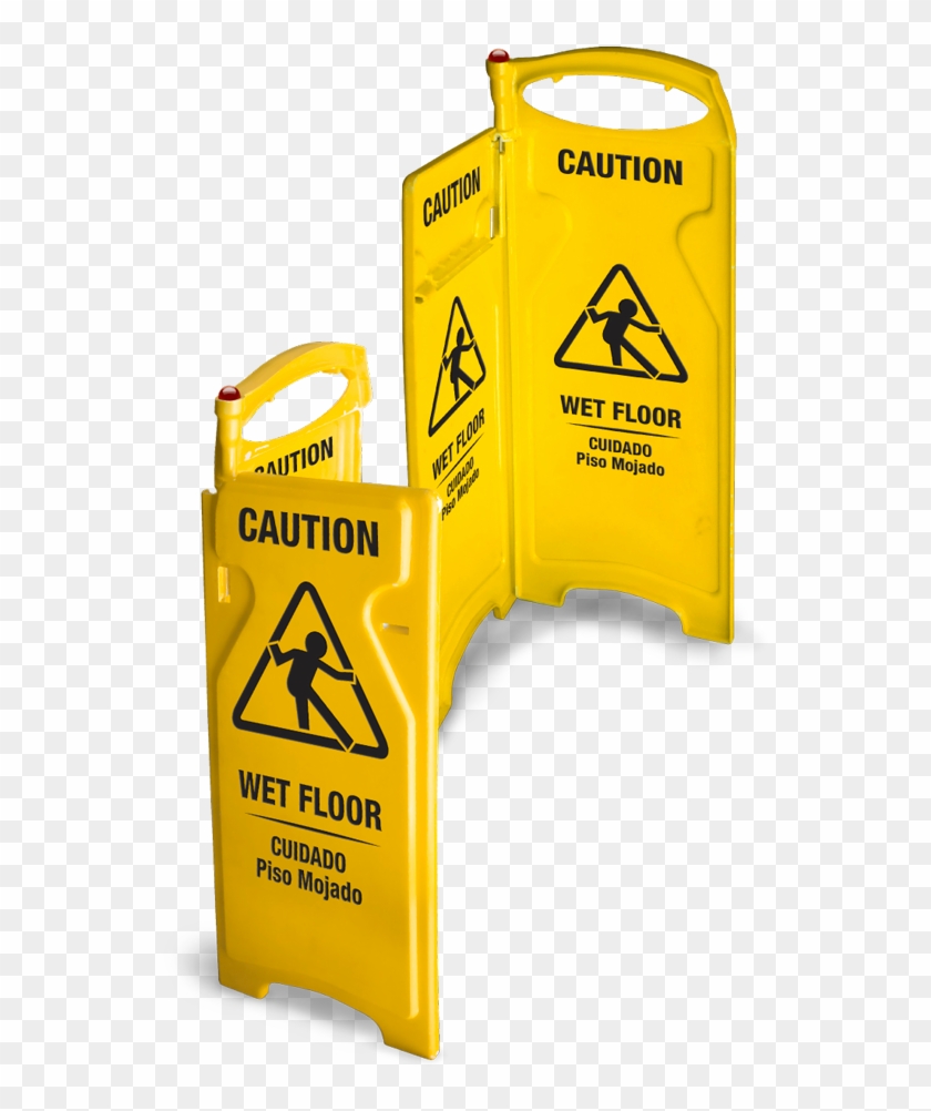 Folding Wet Floor Sign - Plastic Clipart