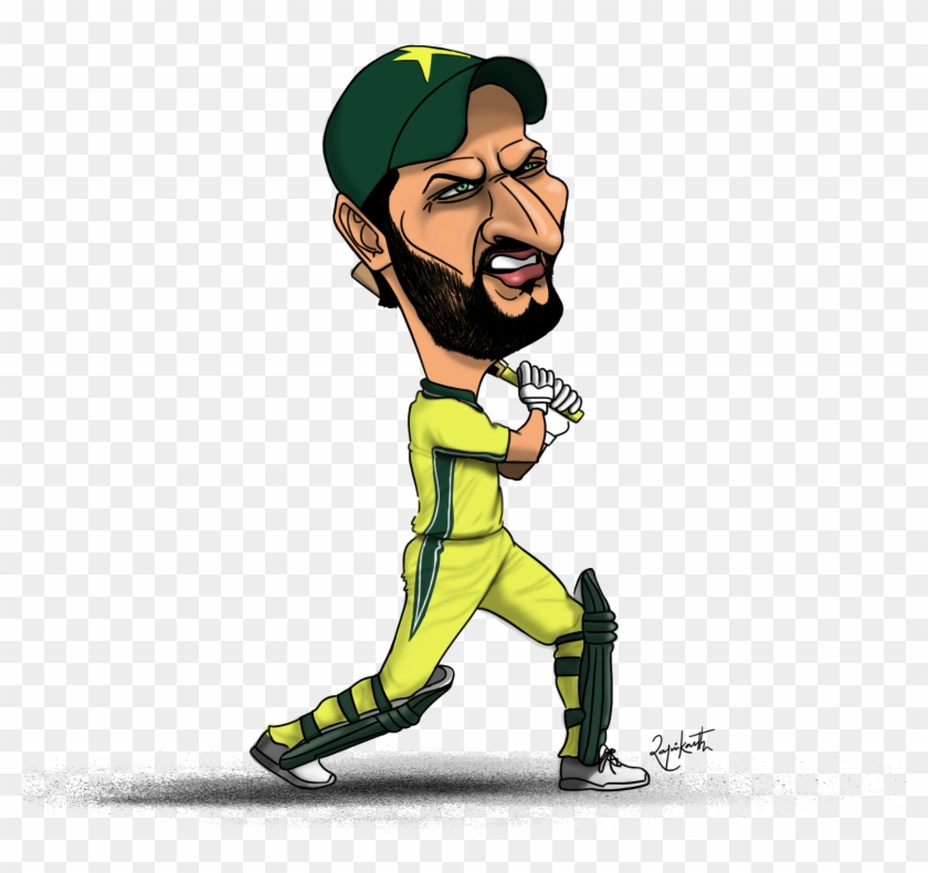 Shahid Afridi Pakistan Cricket - Cartoon Clipart #3686998