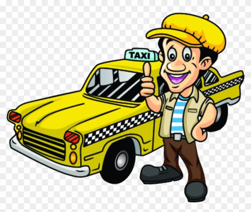Taxi Driver Driving Clip Art - Taxi Driver Cartoon Png Transparent Png #3687275