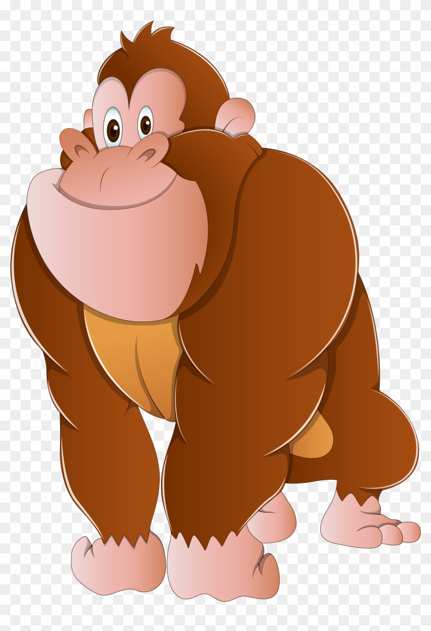 Vector Transparent Library Gorilla Clip Art Cartoon - Ape Clipart - Png Download #3687500