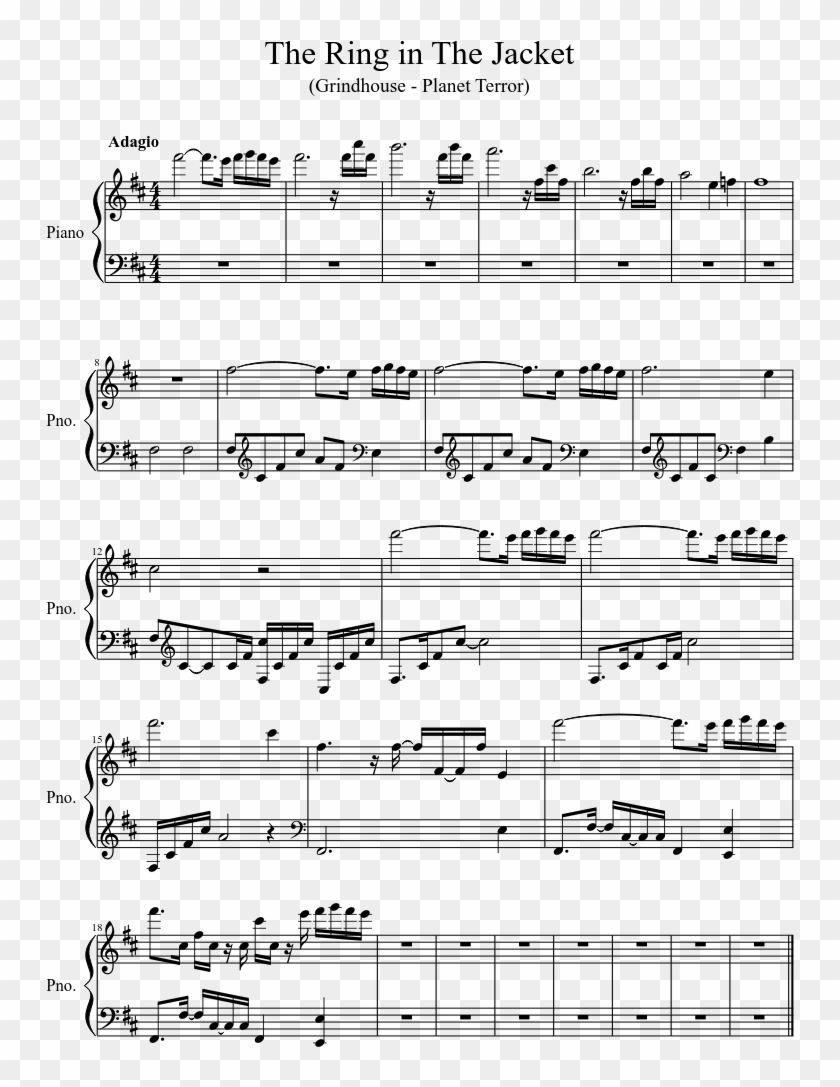 The Ring In The Jacket Sheet Music 1 Of 1 Pages - Black Parade Piano Sheet Music Clipart