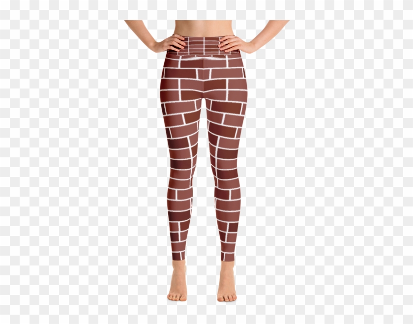 Red Brick Wall Design Yoga Leggings - Leggings Clipart