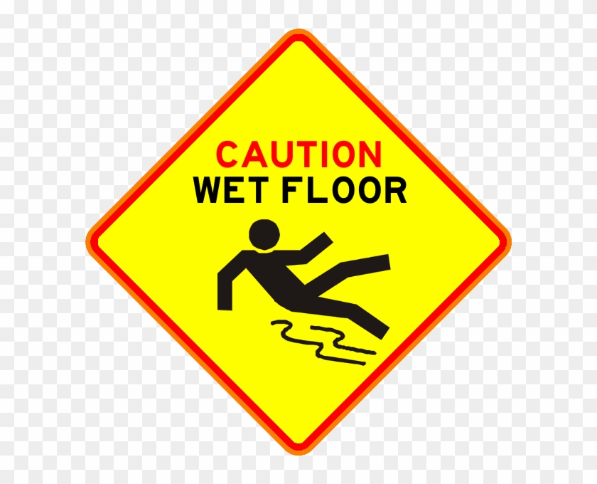 Wet-floor - Road Signs For Bicycles Clipart #3687890