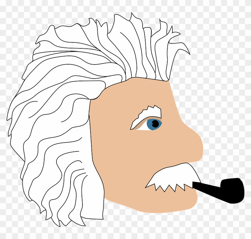 Einstein, Pipe, Profile, Scientist, Old Man - Illustration Clipart #3687928