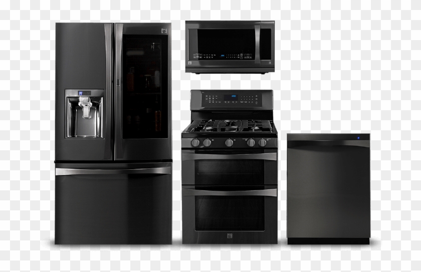 Black Stainless Steel Appliances Kenmore Throughout - Kenmore Elite Black Stainless Dishwasher Clipart #3688558