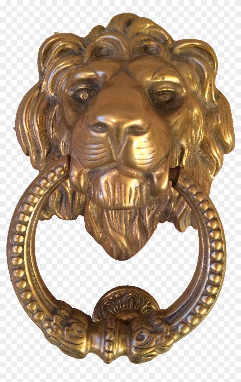 Cast Brass Large Lion Door Knocker On Chairish - Timothy Stone Watches Clipart