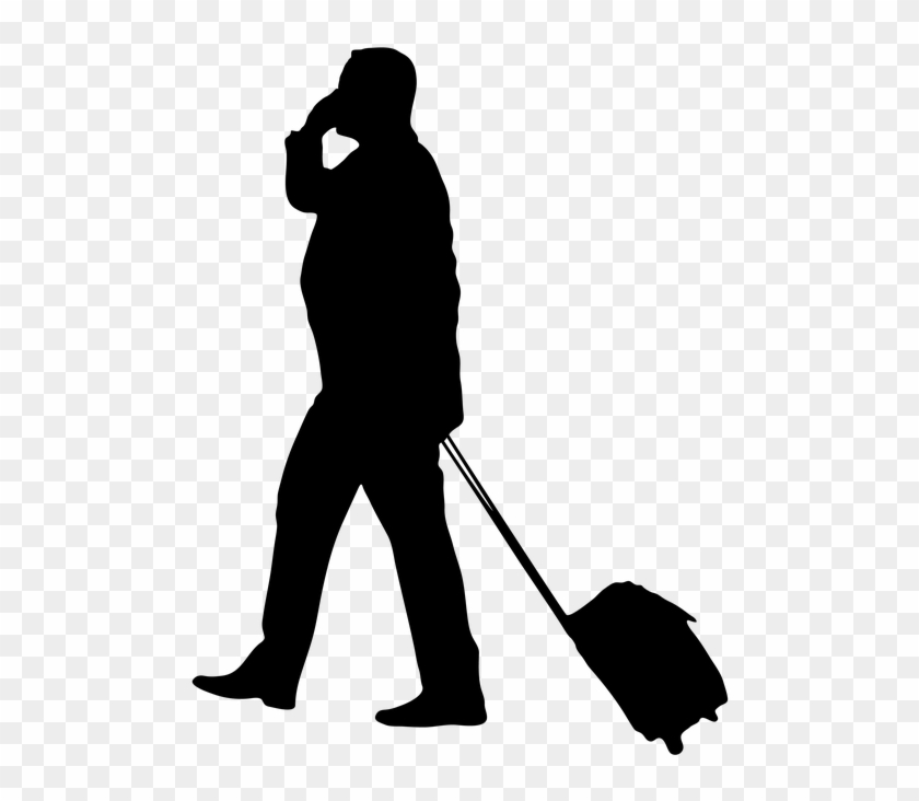 Carta Invitacion Viajero - Business Traveler Silhouette Clipart