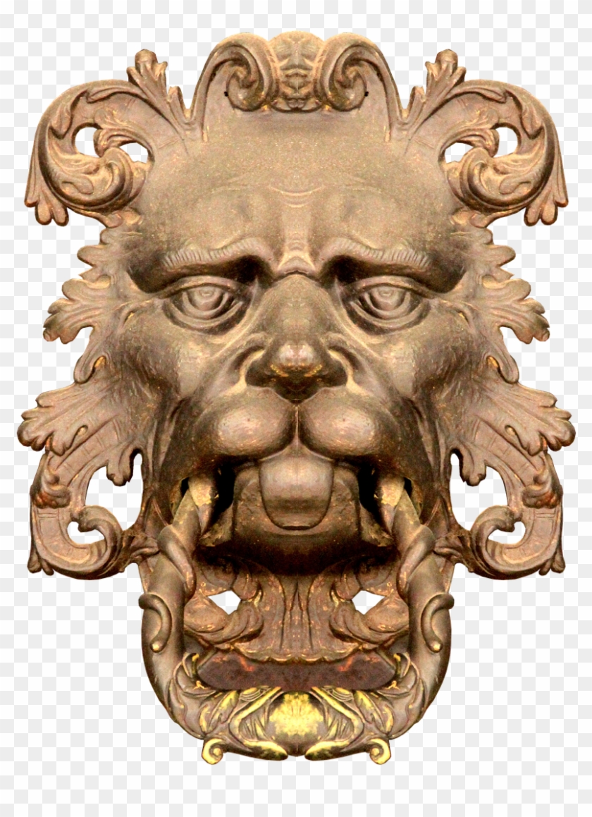 Doorknocker Lion Lion Head - Lion Clipart #3689448