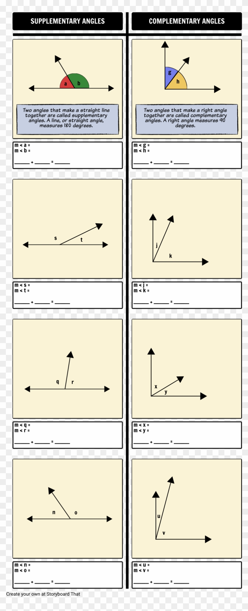 Supplementary And Complementary Angles - Winkel Klassifizierung Clipart #3690681