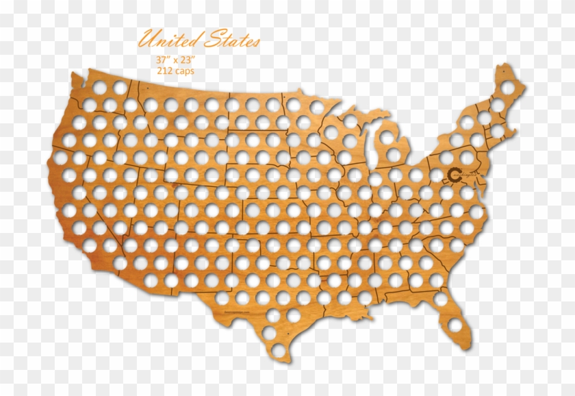 Beer Cap Maps Are Awesome - United States Beer Cap Map Clipart #3690782