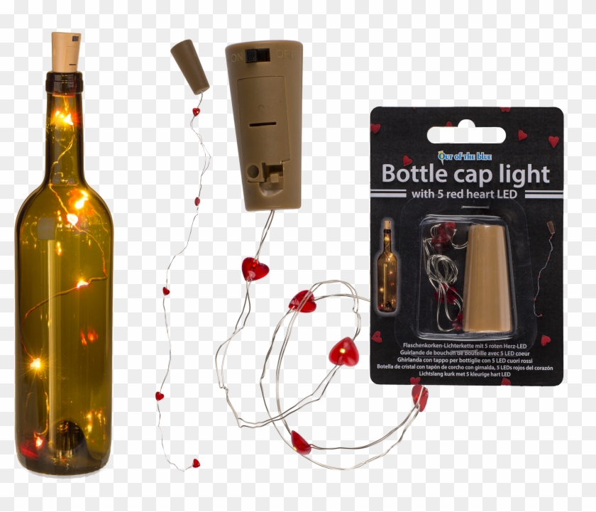 Bottle Cap Light With 5 Red Heart Led Ca 5 X 2 Cm - Beer Clipart
