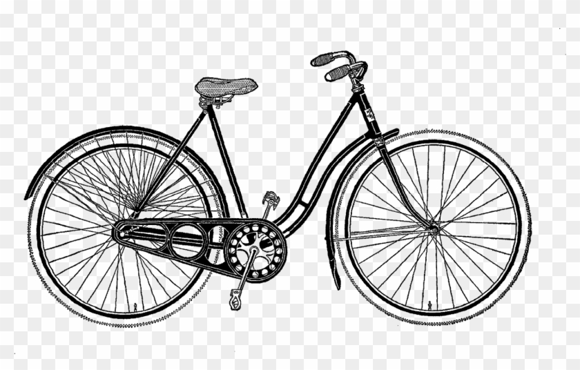 Vintage Woman Bicycle Clipart - Penny Farthing - Png Download