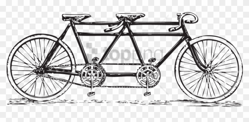 Free Png Download Vintage Tandem Bicycle Png Images - Vintage Tandem Bike Clipart Transparent Png #3691782
