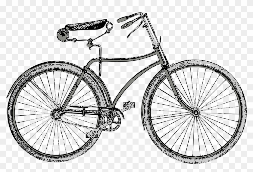 Bicycle Vintage Bike Retro Wheels Vintage Bicycle - Black And White Clipart Of Cycle - Png Download #3691859