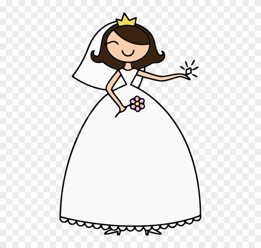 La Boda, El Matrimonio, La Novia, El Anillo De Diamante, - Cartoon Bride Clipart #3692023