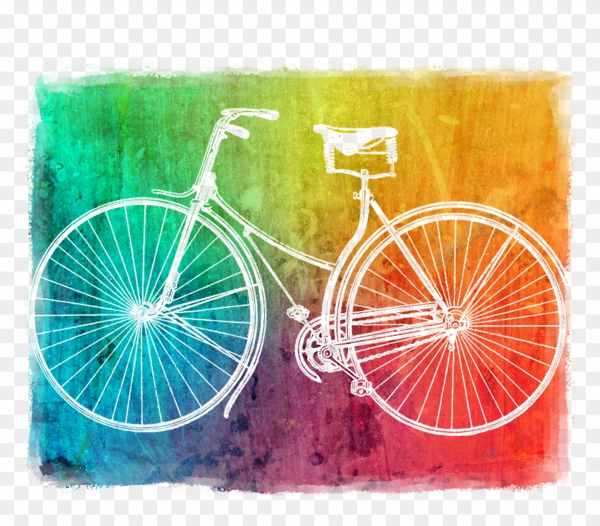 Wheel Bike Colorful Vintage Cycling Old Nostalgic - Bicycle Clipart