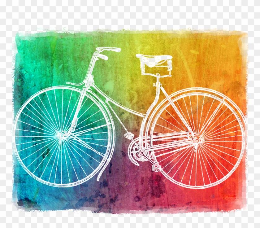 Wheel Bike Colorful Vintage Cycling Old Nostalgic - Bicycle Clipart #3692091