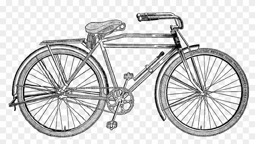 Vintage Bikes, Vintage Motorcycles, Old Bicycle, Graphics - Hybrid Bicycle Clipart