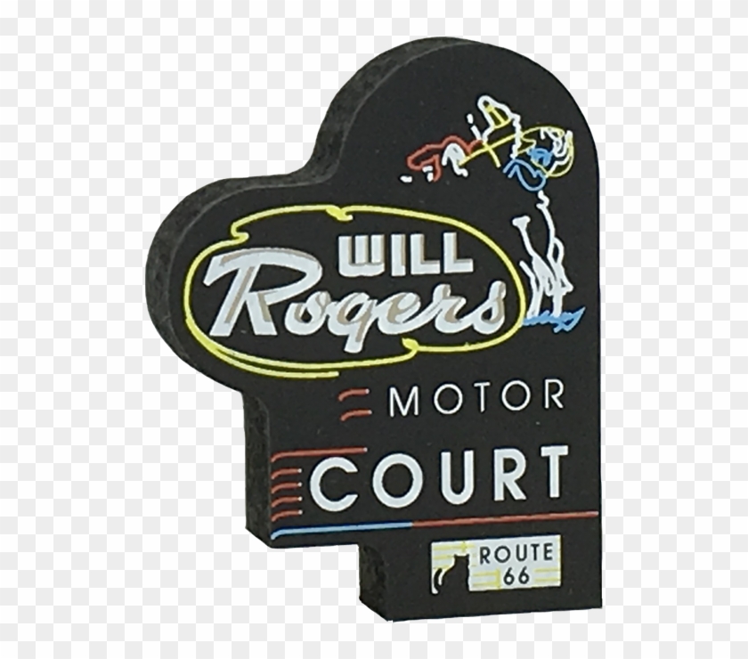 Rt 66-will Rogers Motor Court Neon Sign, Tulsa, Ok - Label Clipart