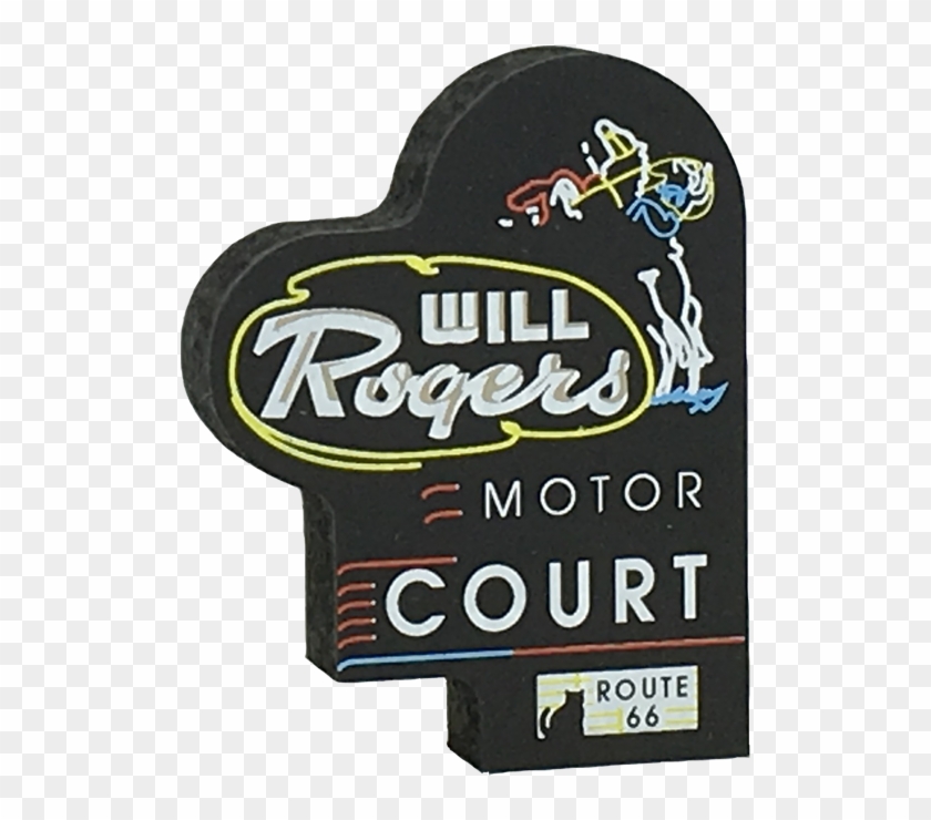 Rt 66-will Rogers Motor Court Neon Sign, Tulsa, Ok - Label Clipart #3693577