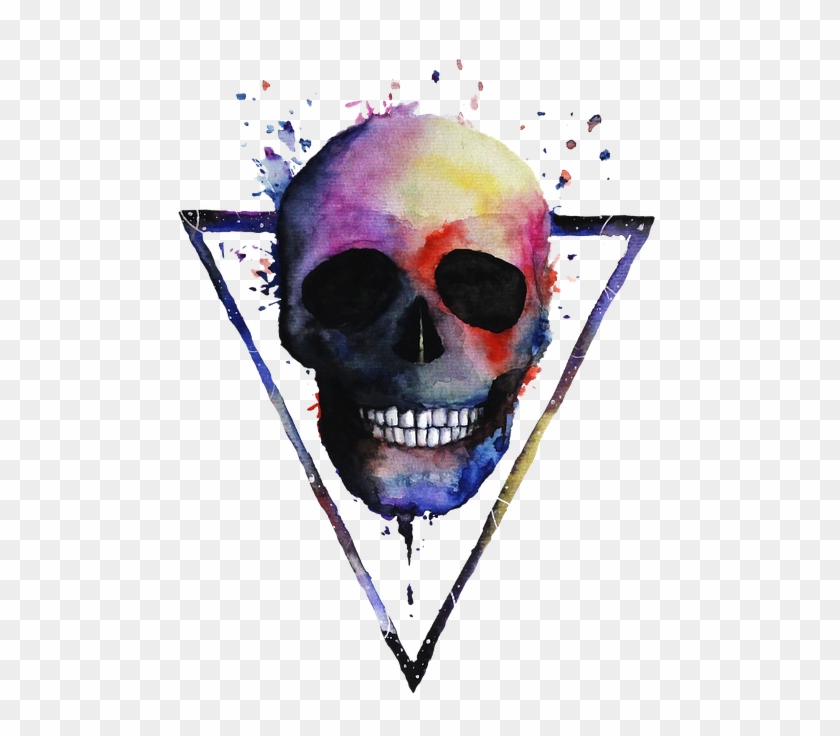 Adult Content Safesearch Skeleton, Art, Watercolor - Colorful Skull Clipart #3693832