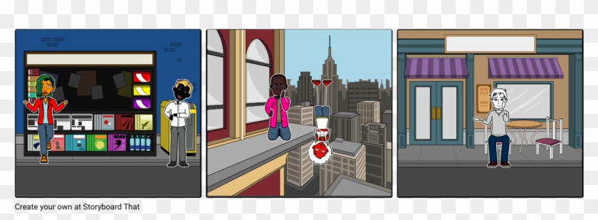 Homem Negro Assusta Mulher - Design Clipart