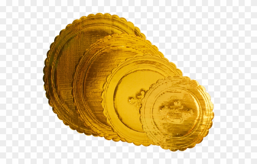 Sweet Carrier Collection Gold Embossed Scalloped Cake - Macoma Clipart #3694604