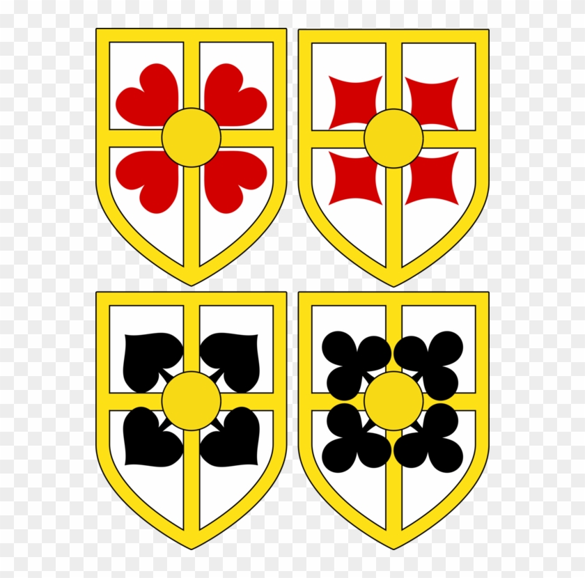 Computer Icons Playing Card Suit Hearts Shield - Escudos De Corazones Clipart