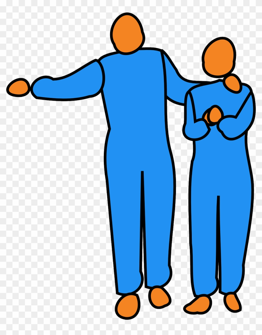 Man Pointing Woman Encouragement Png Image - Hand On Shoulder Clipart Transparent Png #3695351
