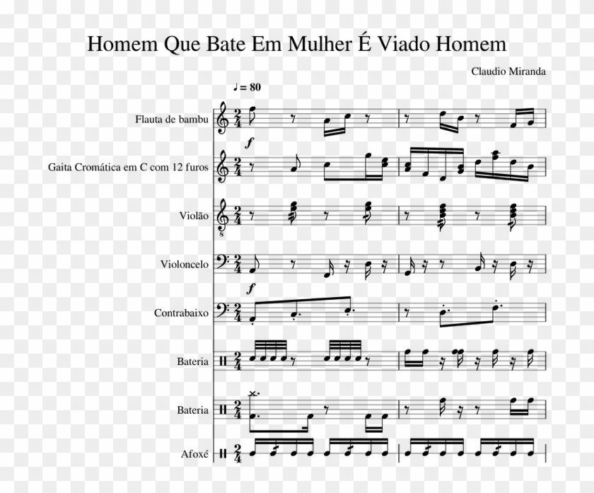 Homem Que Bate Em Mulher É Viado Homem Sheet Music - Sheet Music Clipart