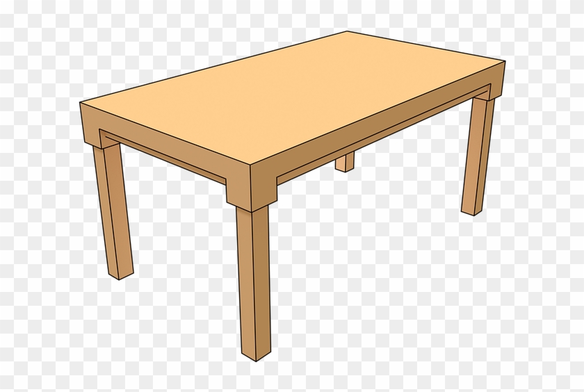 Table Brown Wooden Desk Hardwood Flat Top - Coffee Table Clipart #3695411