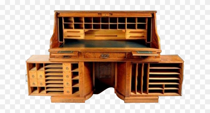 Wooton Patent “s” Rolltop Top Rotary Desk, C - Bench Clipart #3695785