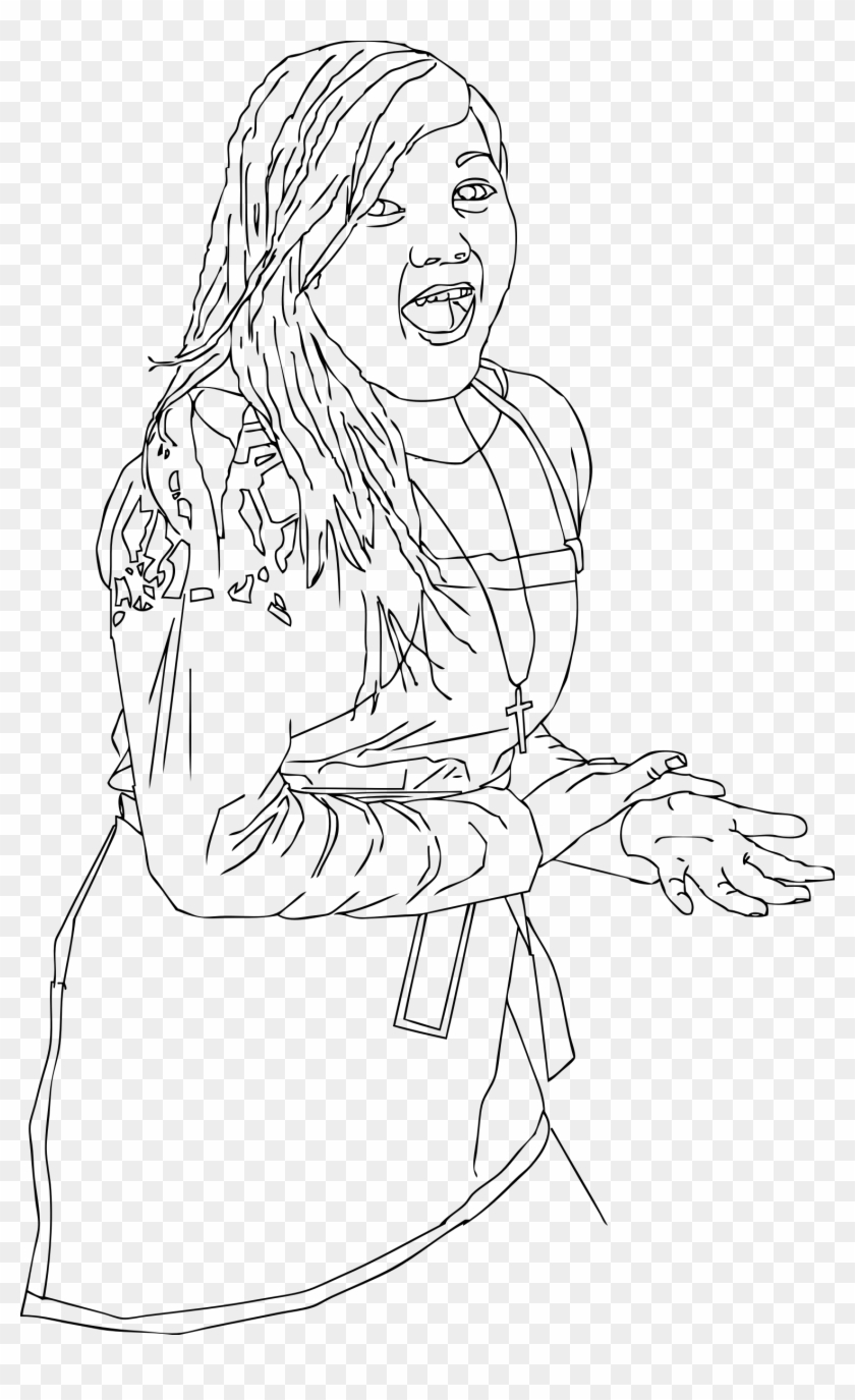 This Free Icons Png Design Of Girl Pointing At Stuff - Line Art Clipart