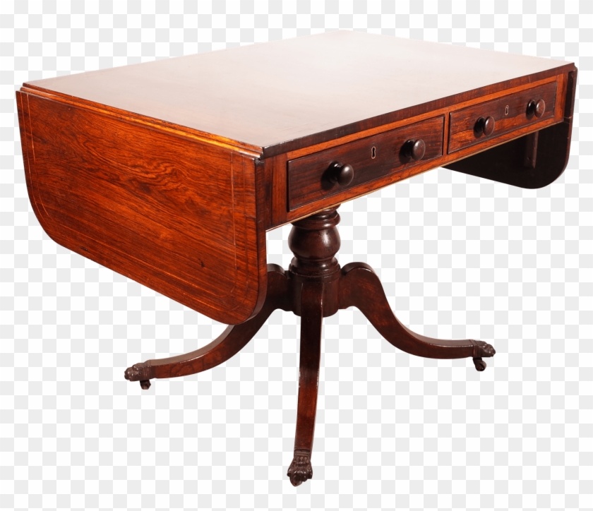 Flame Mahogany Drop Ended Sofa Table With Cross Banded - Sofa Tables Clipart