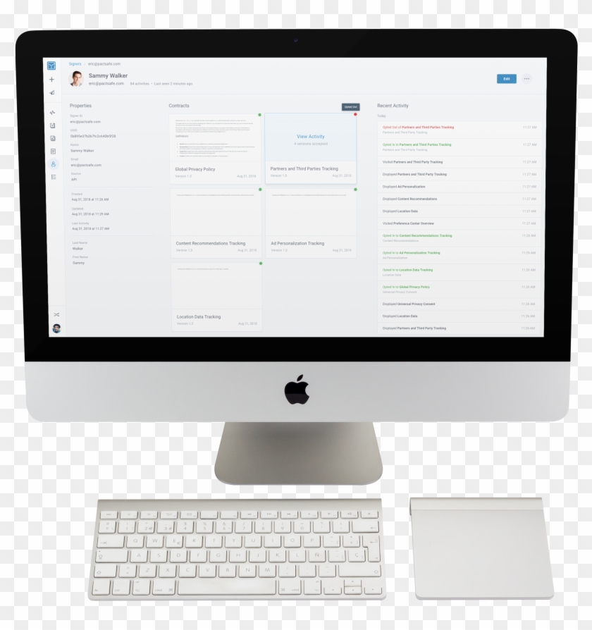 Transparent Imac Mockup With Keyboard And Trackpad - Output Device Clipart