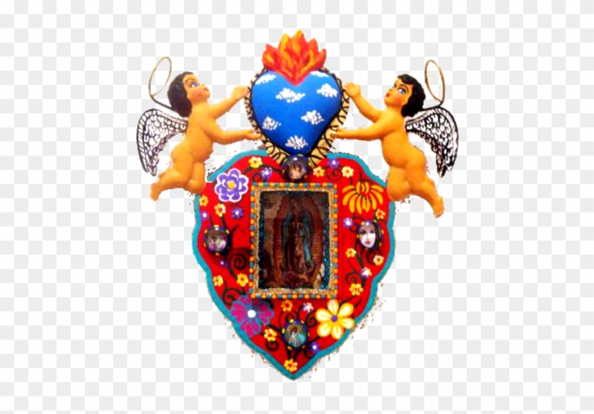 Corazón Con Ángeles Guadalupe - Illustration Clipart