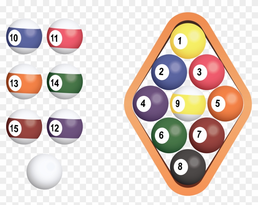 Pool 8 Ball In Rack Png - Nine-ball Clipart