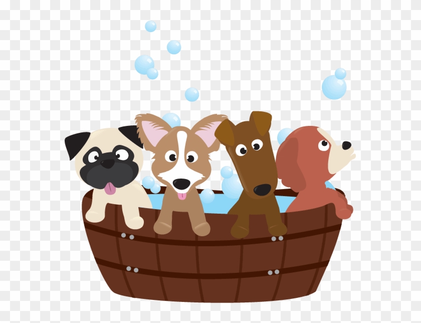 Dogs In Bathtub Cartoon Clipart