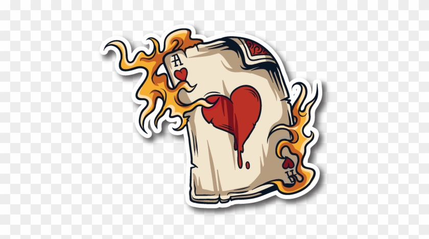 Gambling Flaming Ace Sticker - Gambar Png Keren Tengkorak Clipart