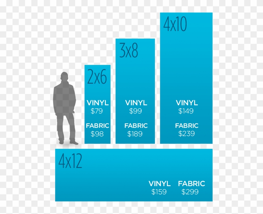 Banner Pricing Top Sizes - Fabric Banner Size Clipart #3698005