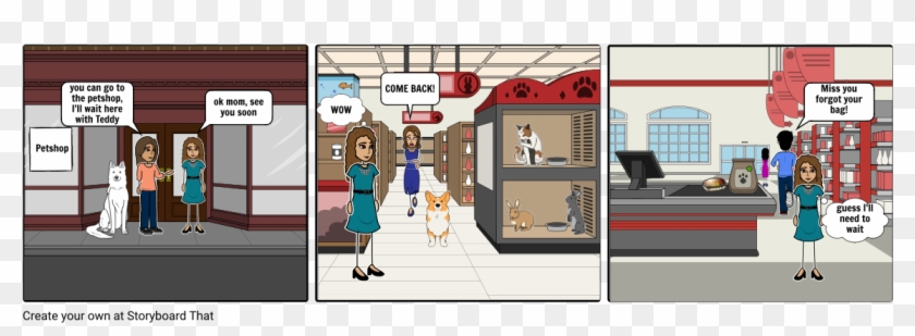 Trip To The Pet Shop - Cartoon Clipart