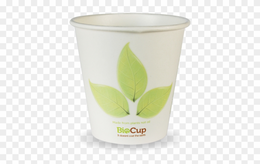 Biopak 6oz Single Wall Green Leaf Biocup - Flowerpot Clipart #3698521