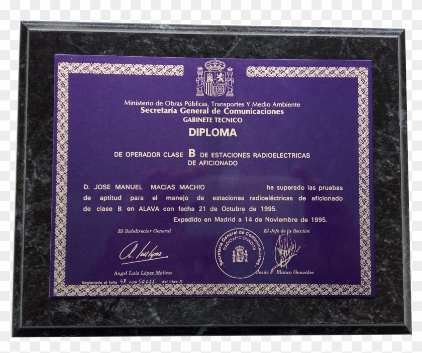Diploma Operador B Placa Mármol - Label Clipart #3698658